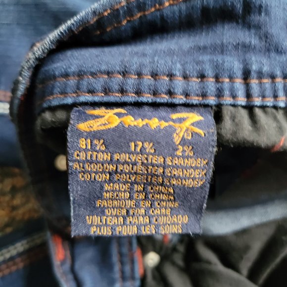 Luxury Women's Denim from Seven7 Copper Studs, Red Stitched Accents - Picture 4 of 16